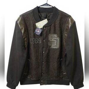 NWT San Diego Padres Suede Letterman Jacket